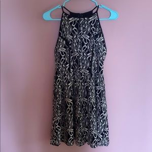 Cocktail Dress, Black and Tan, Lace